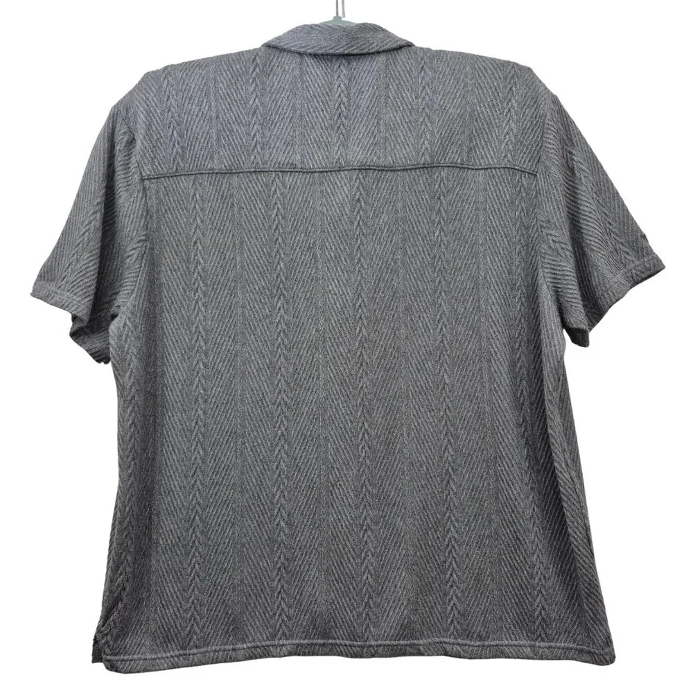 Arizona Jean Co Men’s Jacquard Casual Shirt Button-up Short Sleeve Size 2XL Gray - Picture 6 of 11